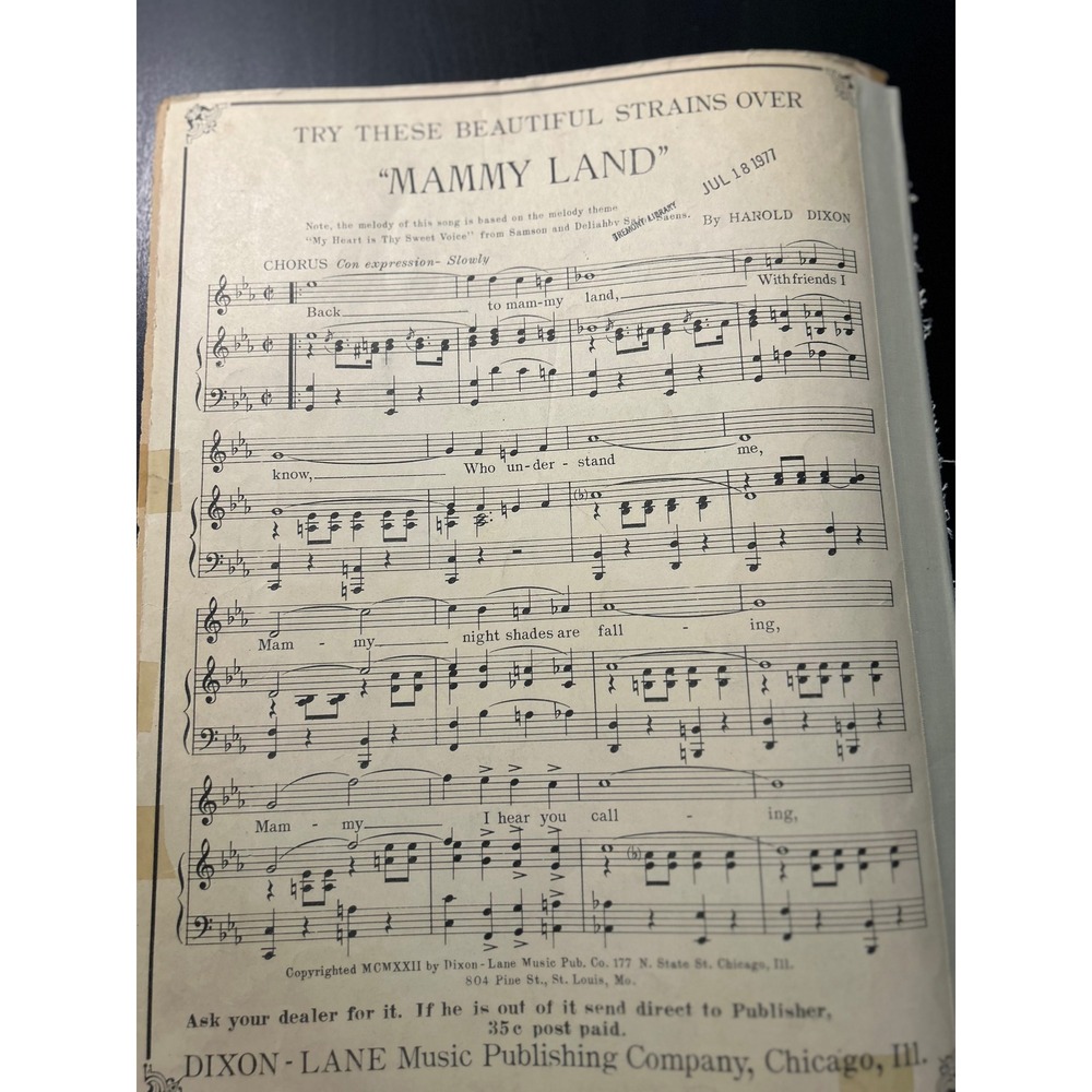 Call Me Back Pal O Mine Waltz Song 1921 Harold Dixon Lawrence Perricone - Picture 10 of 13